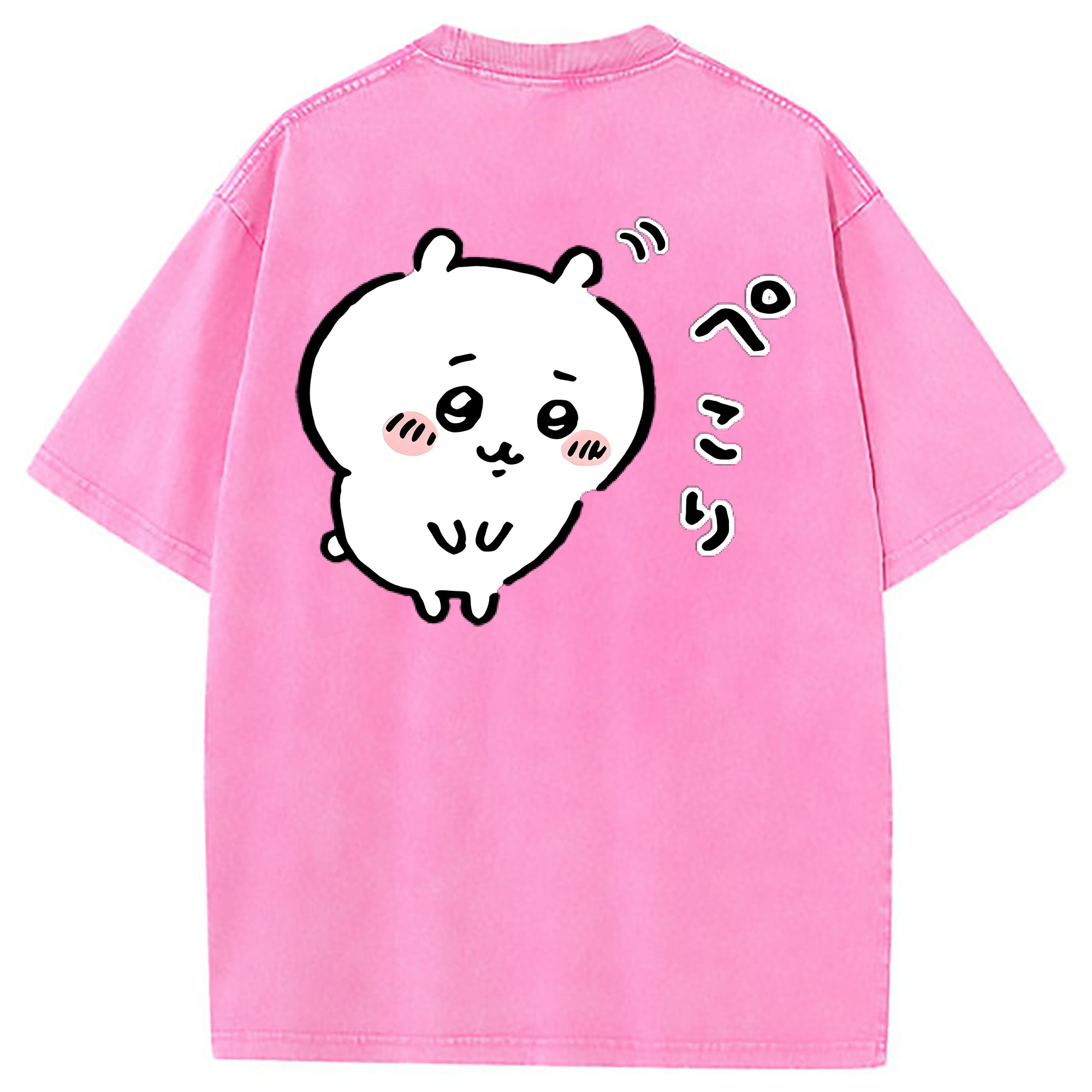 （画像用） ちいかわ ちいかわ Chii-kawa chiikawa 綿100% ヴィンテージ風 半袖Tシャツ（背面プリント）